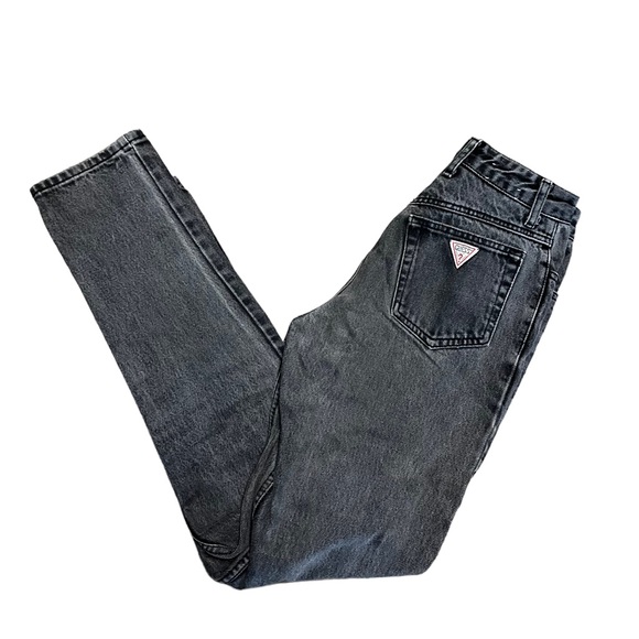 Guess by Marciano Denim - Vintage 90s GUESS jeans black  wash high waisted straight leg size 26